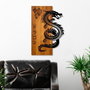 Wallity Dragon Escultura de Pared de Madera y Metal Nogal y Negro